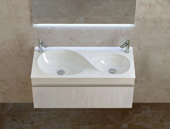 Тумба с раковиной Raval Hotte 100 белая, подвесная