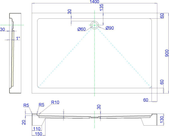 Поддон для душа Royal Bath HP RB9140HP
