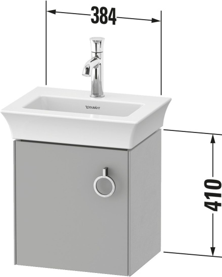 Мебель для ванной Duravit White Tulip 45 с ручкой, американский орех, белый шелковисто-матовый