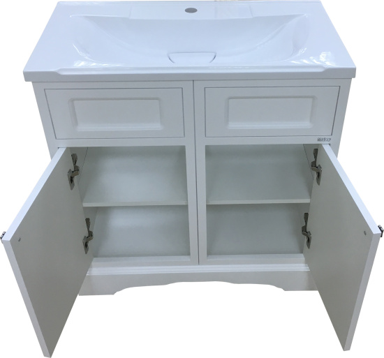 Тумба с раковиной Misty Герда 80 белая эмаль, напольная