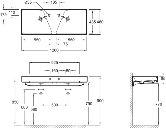 Мебель для ванной Jacob Delafon Rythmik 120 2 ящика белая