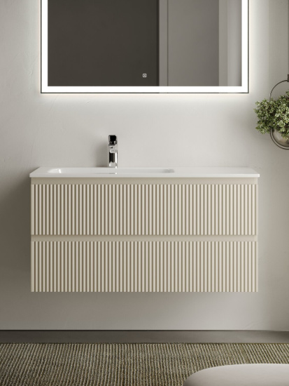 Тумба с раковиной Sancos Snob R 100 Beige Soft левая SNR100LCE, подвесная