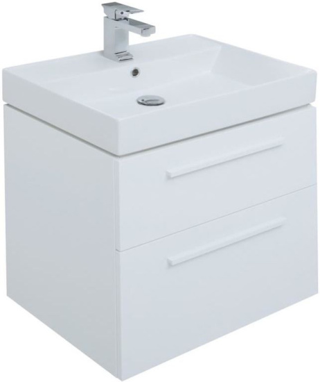 Мебель для ванной Aquanet Nova 60 2 ящика, белый глянец