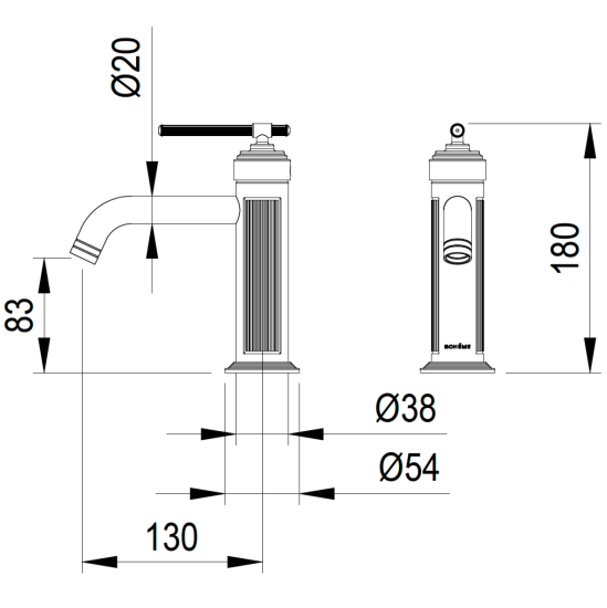 Смеситель для раковины Boheme Eterna 171-CR