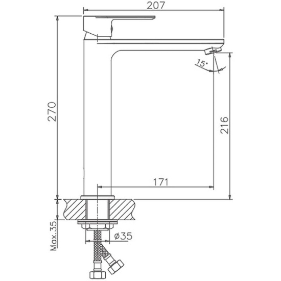 Смеситель для раковины Haiba HB505 HB11505 хром