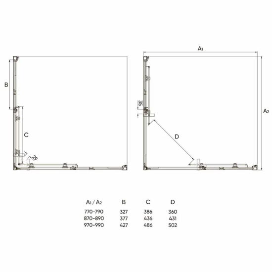 Душевой уголок Veconi Rovigo RV-47B 100x100, профиль черный