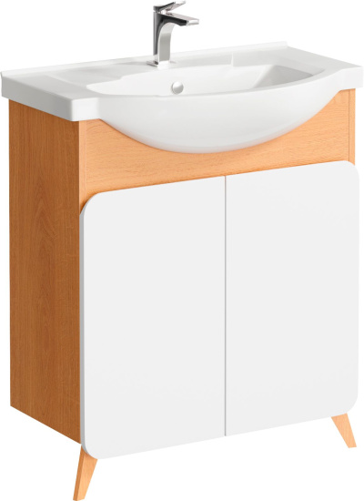 Тумба с раковиной Aqwella Basic 75 дуб золотой