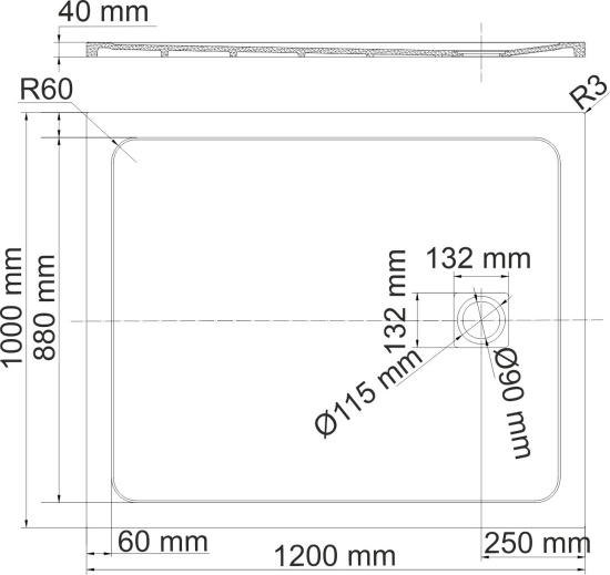 Поддон для душа Wasserkraft Neime 19T10 120x100