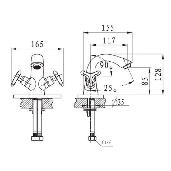 Смеситель для раковины Kaiser Trio 57011