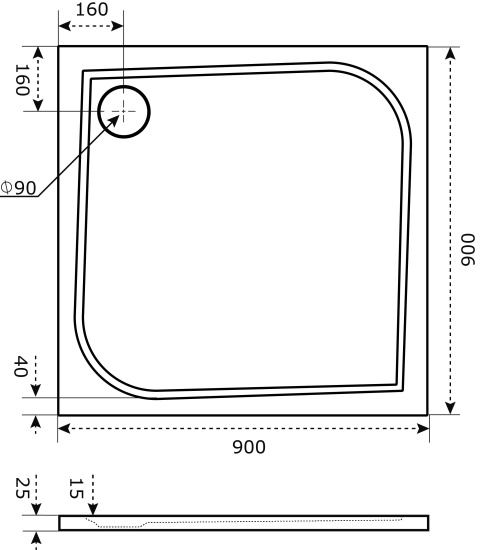 Поддон для душа Good Door Квадро 90x90