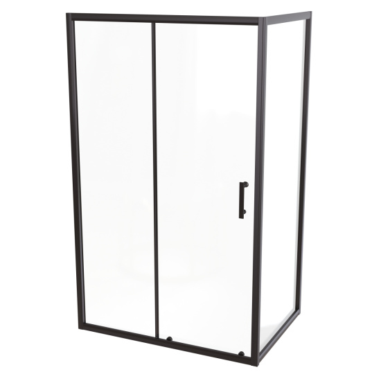 Душевой уголок Taliente TA-N-140-09-1CB, профиль черный матовый, стекло прозрачное