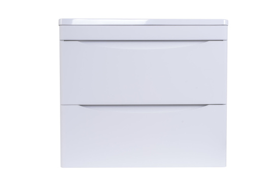 Тумба с раковиной Style Line Бергамо мини 60 2 ящика Люкс антискрейтч белая, Plus подвесная