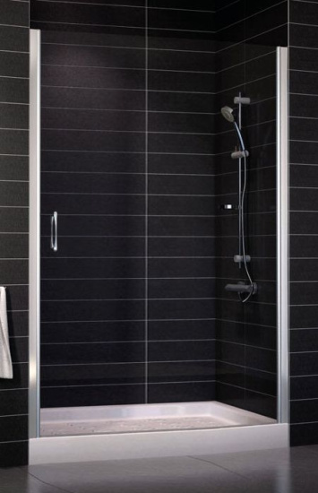 Душевая дверь в нишу Vegas Glass EP 85 08 01 профиль глянцевый хром, стекло прозрачное