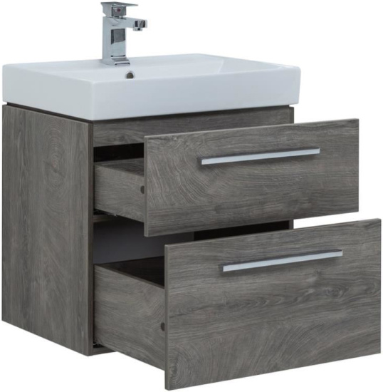 Тумба с раковиной Aquanet Nova 60 2 ящика, дуб рошелье