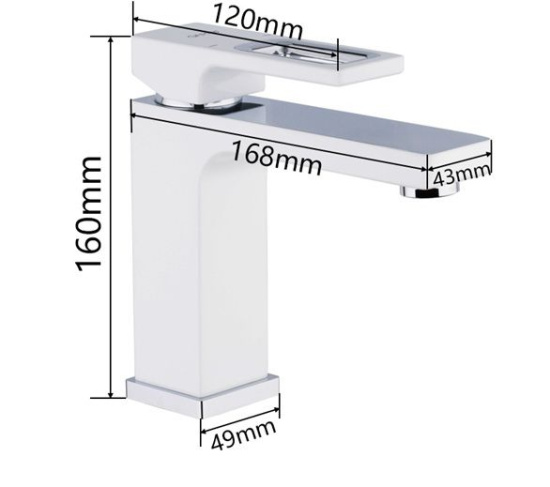 Смеситель для раковины Gappo Futura G1017-8 белый/хром