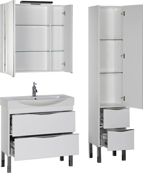 Зеркало-шкаф Aquanet Франка 85 белый