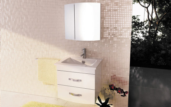 Зеркало-шкаф Comforty Лаура 60-2 белый глянец