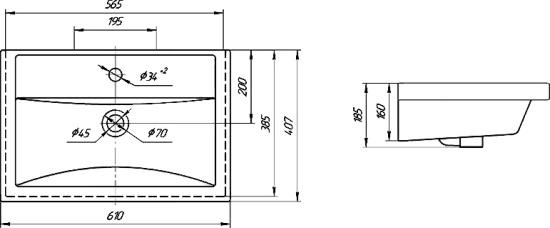Мебель для ванной ASB-Mebel Коста 60 ясень белый