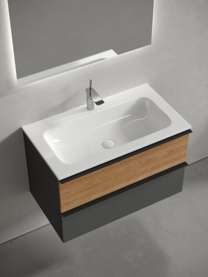 Тумба с раковиной Sancos Delta 80 дуб красный/графит, DL80GR