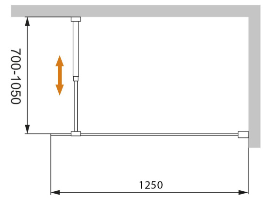 Душевая перегородка Cezares Liberta-L-1-125-C-Cr
