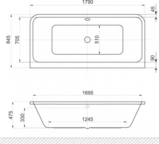 Акриловая ванна Excellent Arana 180x85 с гидромассажем