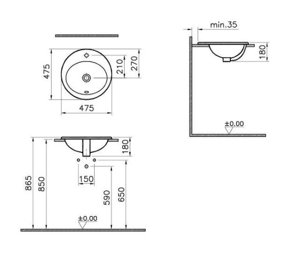 Раковина VitrA S20 5467B003