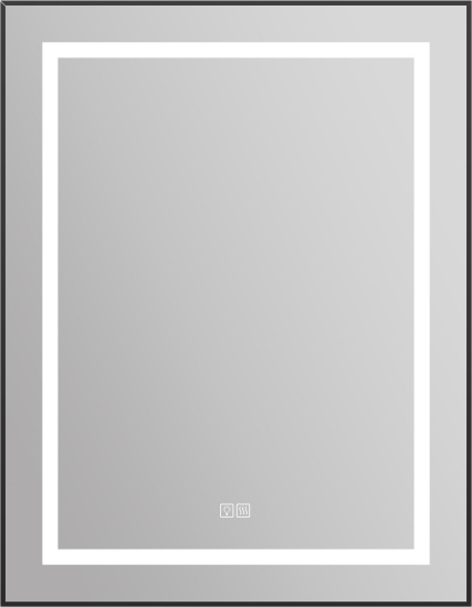 Зеркало BelBagno Kraft SPC-KRAFT-685-885-TCH-WARM-NERO черное, с подсветкой и подогревом