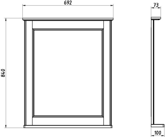 Зеркало ASB-Woodline Прато 70 белое, патина серебро