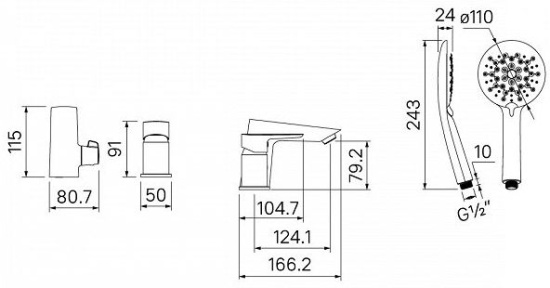 Смеситель на борт ванны Iddis Cloud CLOSB30i07