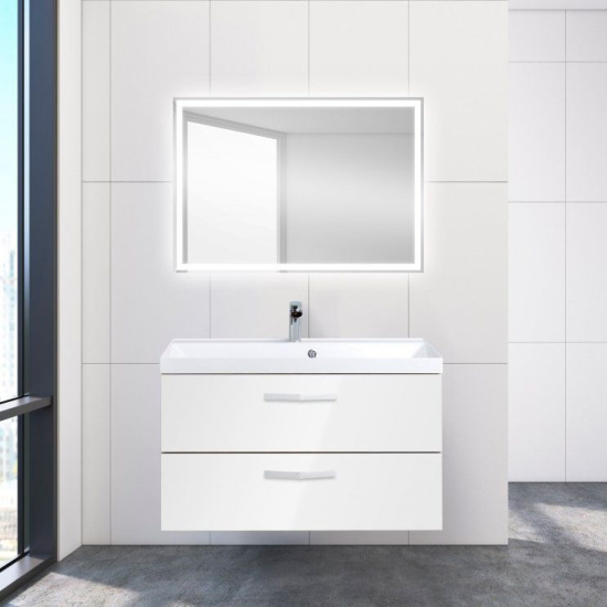 Тумба с раковиной BelBagno Aurora 90 bianco lucido