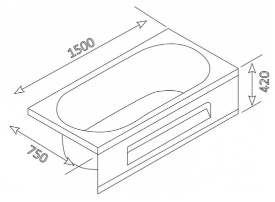 Акриловая ванна Appollo TS-1502Q 150 см