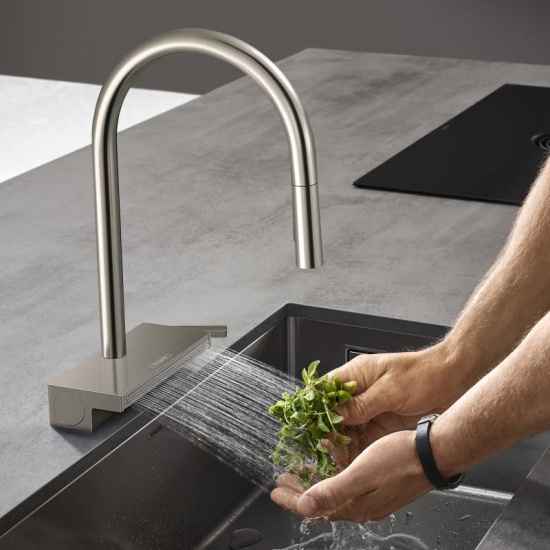 Смеситель для кухни Hansgrohe Aquno Select M81 73831800 сталь