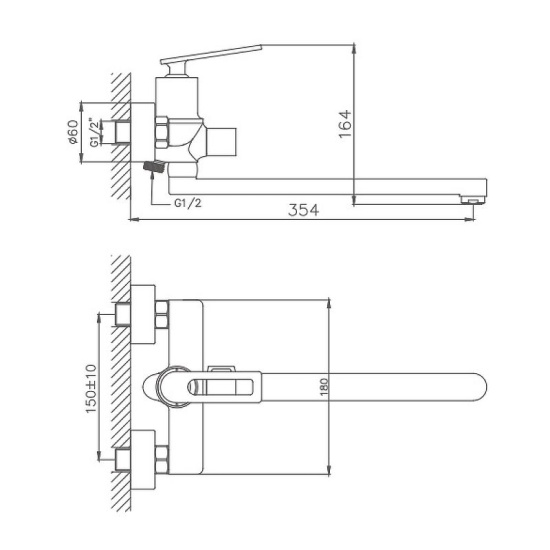 Смеситель для ванны Haiba HB22589 хром