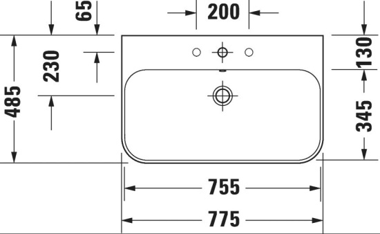 Тумба с раковиной Duravit Happy D.2 Plus 80 средиземноморский дуб