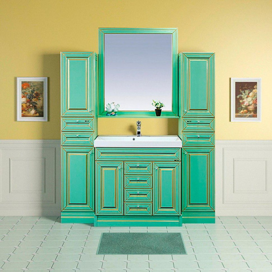 Мебель для ванной Misty Vena 75 салатовая, патина