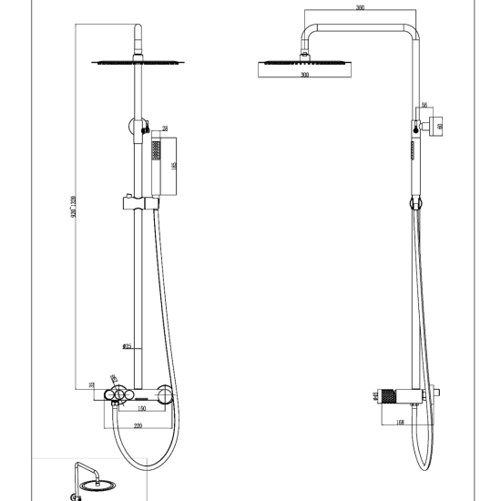 Душевая стойка Boheme Stick Spirale 128-CB.4