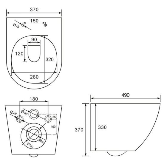 Подвесной унитаз beWash Minimal BKWHR003480 с сиденьем микролифт