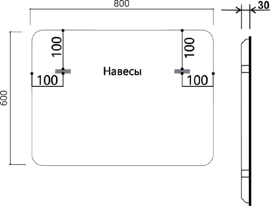 Зеркало Vincea VLM-3VC800 80х60 с подсветкой