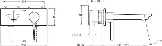 Смеситель для раковины Jacob Delafon Stance E9106-CP с внутренней частью