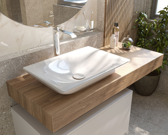 Мебель для ванной с раковиной Duravit Viu 60: столешница 120, дуб французский, без отверстий + тумба 80