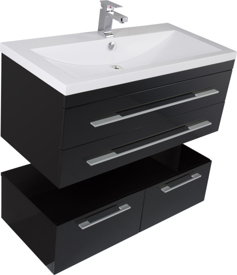 Тумба Aquanet Нота 100 подкатная черная