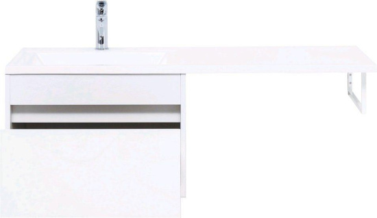 Тумба с раковиной Aquanet Токио 120 L белая подвесная, 1 ящик