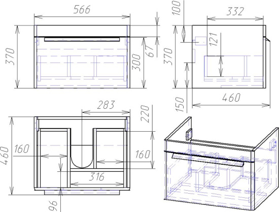 Тумба с раковиной Alvaro Banos Viento 60