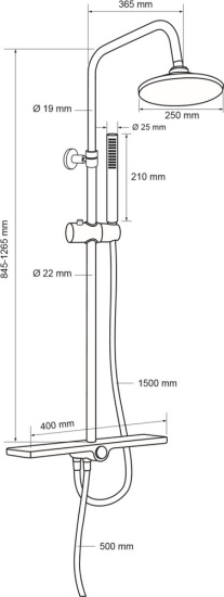 Душевая стойка Aquanet Pragmatic AF430-70-R-C