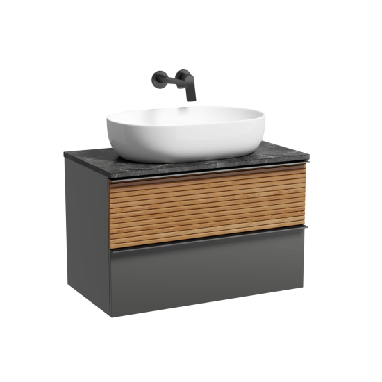 Тумба с раковиной Sancos Delta 80 дуб красный/графит, DL80GR