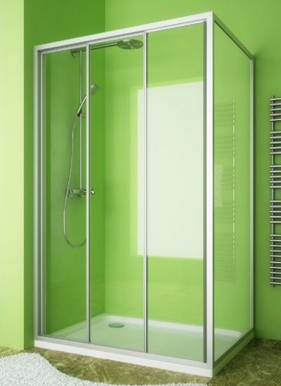 Душевой уголок GuteWetter Practic Rectan GK-403 левая 130x85 см стекло бесцветное, профиль матовый хром