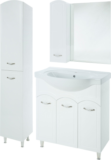 Зеркало Bellezza Амелия 80 L, белое