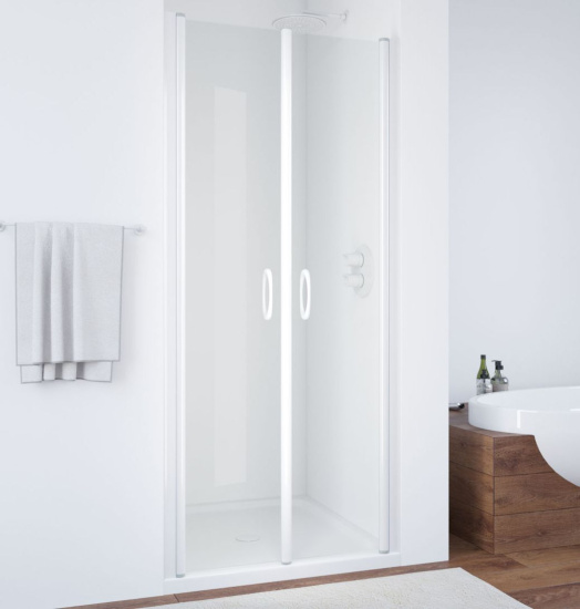 Душевая дверь в нишу Vegas Glass E2P 70 01 01 профиль белый, стекло прозрачное