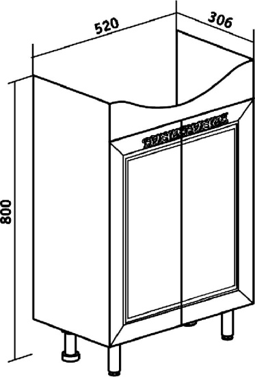 Мебель для ванной Runo Монро 55