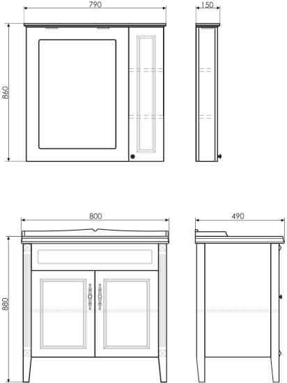 Мебель для ванной Comforty Палермо 80